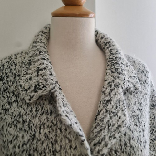 Vintage wool handmade cardigan used, gray