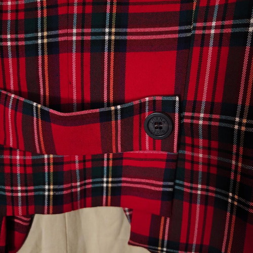 Lorna Bose tartan plaid jacket, red, wool blend