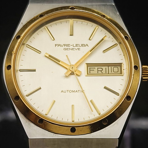 Favre-Leuba Geneve Day-Date Automatic watch used, vintage 1980s