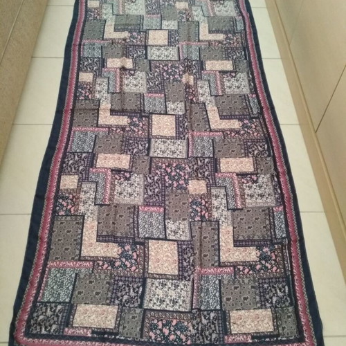 Pareo with geometric patchwork and floral details, like new