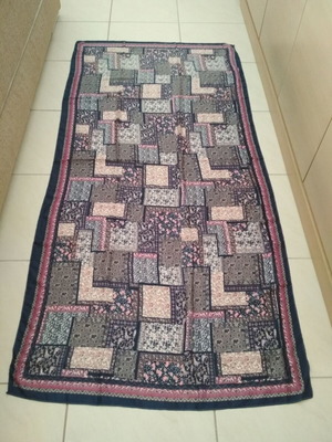 Pareo with geometric patchwork and floral details, like new