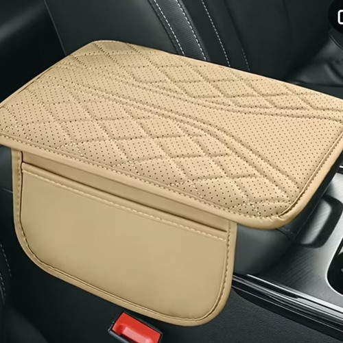 Car accessory with storage space beige leatherette new