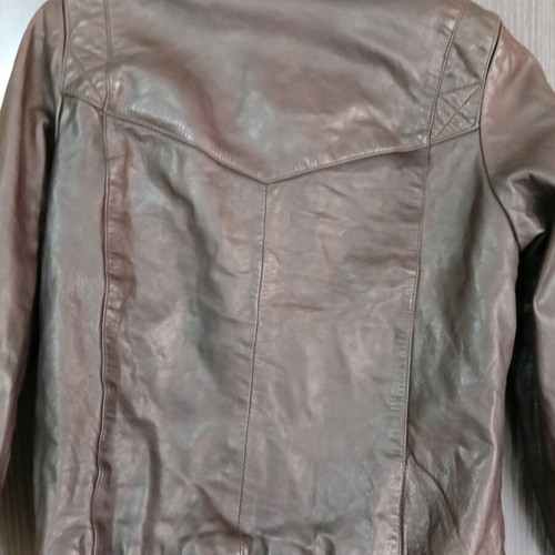 Women's leather jacket used, brown, size M