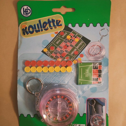 Mini roulette keychain new, sealed package