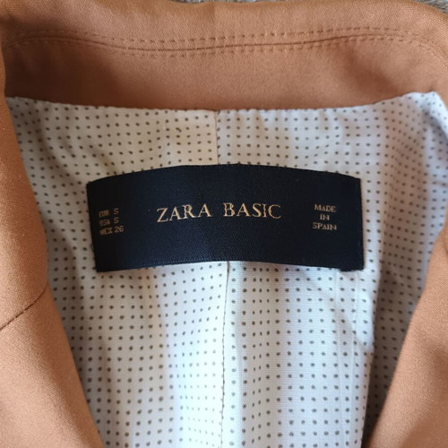 Zara women's short tailored blazer, tan color, size L