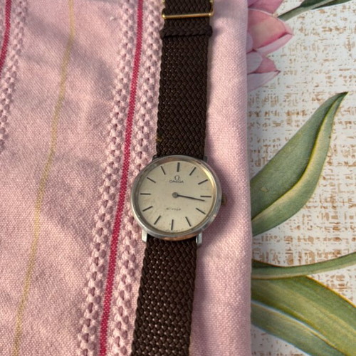 Omega De Ville wristwatch used, manual winding, white dial