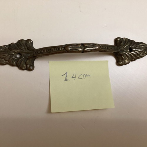 Vintage brass furniture handles set of 4 used, Italy Bologna