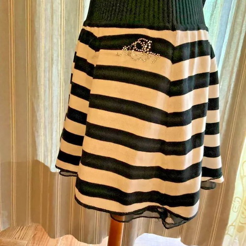 Vintage knitted mini skirt Iceberg like new, black and white