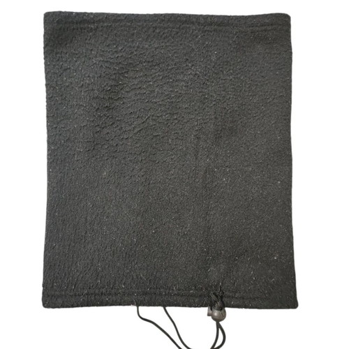 Fleece neck warmer used, double-sided, black and gray checkered