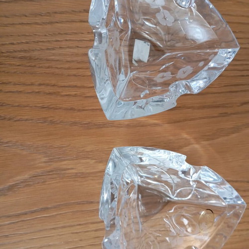 Set of 2 crystal ashtrays new without tag