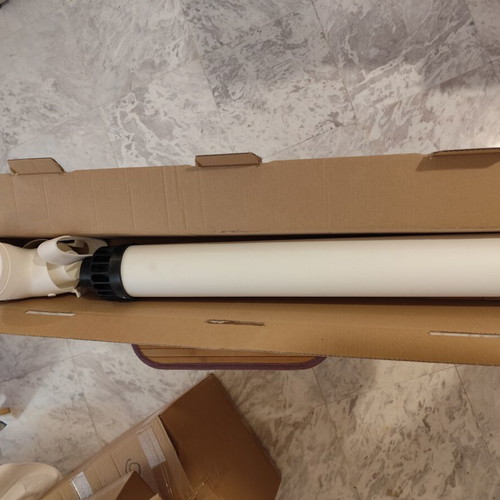 Concentric horizontal flue pipe for natural gas boiler, 800mm length, 60mm diameter with 90° elbow