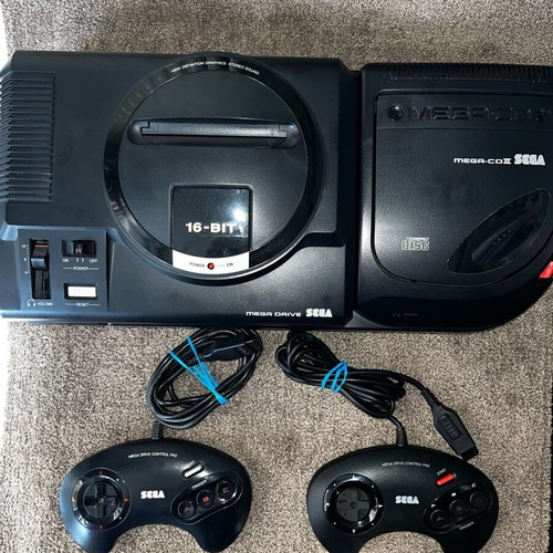 Sega Mega Drive 1 and Mega CD 2 used, complete set