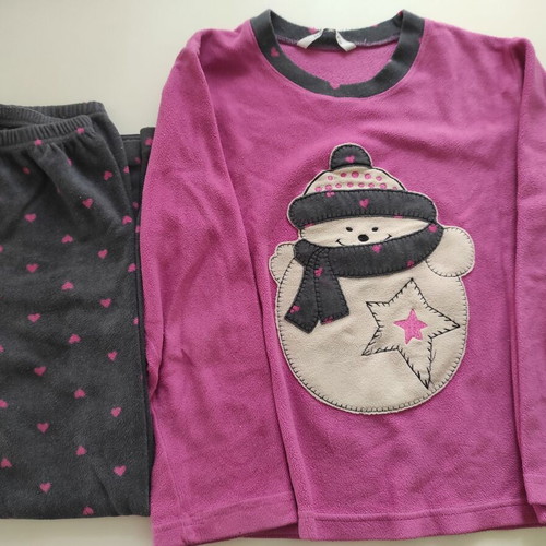 Harmony children's winter pajamas size 10 like new, gray and pink