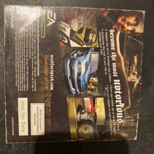 Need for Speed Most Wanted demo disc Xbox classic