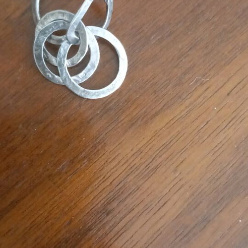 Silver handmade ring with rings