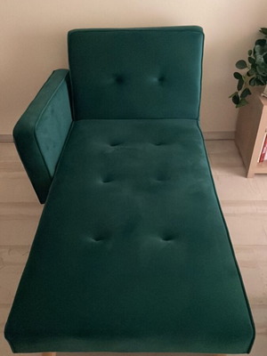 Velvet sofa bed with detachable armrest, 150cm