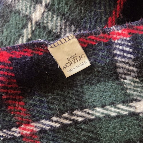 Vintage Tartan Plaid Acrylic Blanket Throw like new, Mackenzie pattern
