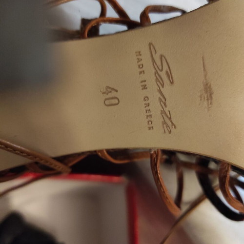 Sante leather sandals new brown, 10cm heel, size 40