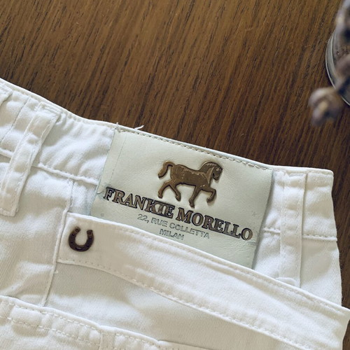 Frankie Morello white baggy loose cropped pants used, size S
