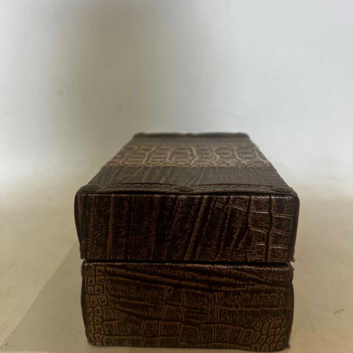 Decorative storage box used, synthetic leather 8.5x10.5
