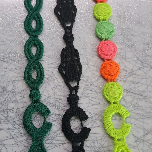 Cruciani Italian knitted bracelets 3pcs like new (green, black, neon)