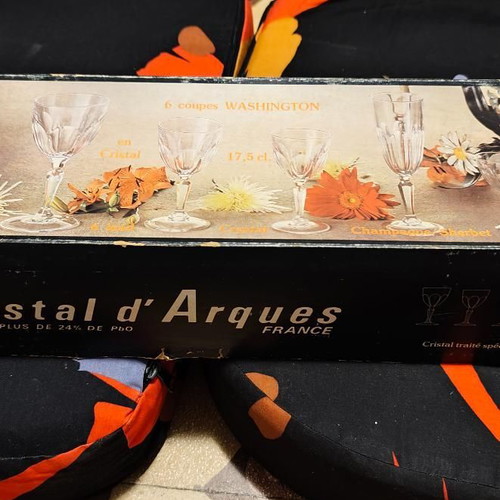 Cristal d'Arques Washington set of 6 champagne coupes 17.5cl like new
