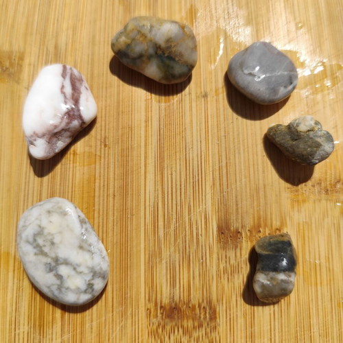 Aegean Sea Collectible Pebbles - Rare Quartz & Marble Set of 6