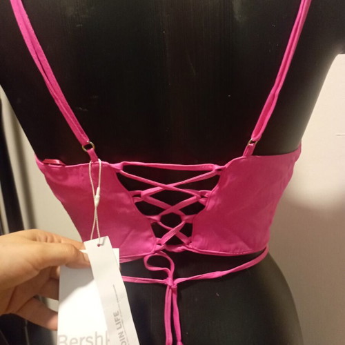 Zara bustier top new, pink, adjustable straps and back, size L