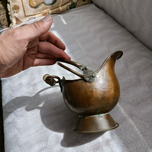 Copper pitcher large used with patina for decoration
