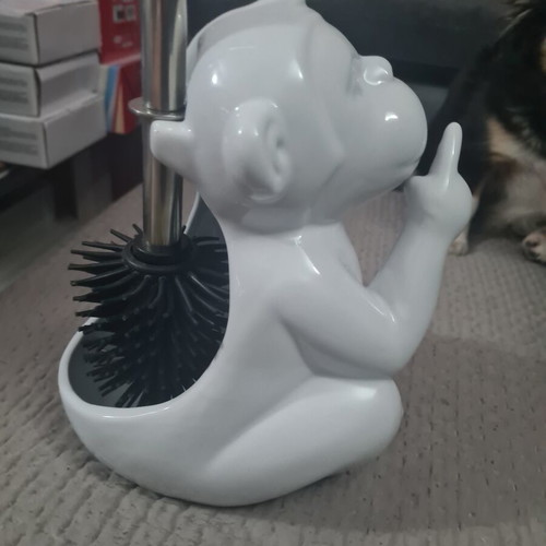 Wenko Monkey Quiet ceramic toilet brush new