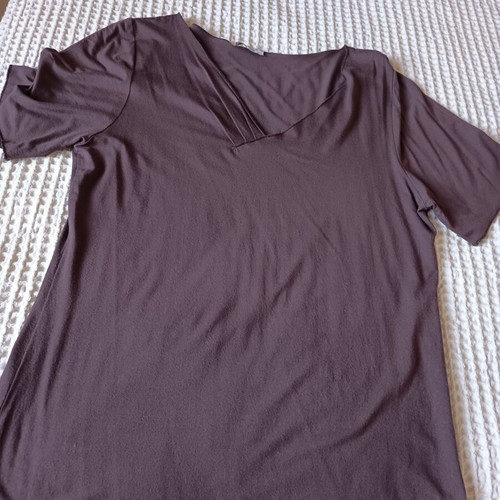 Albertini brown blouse with V-neck, size XL