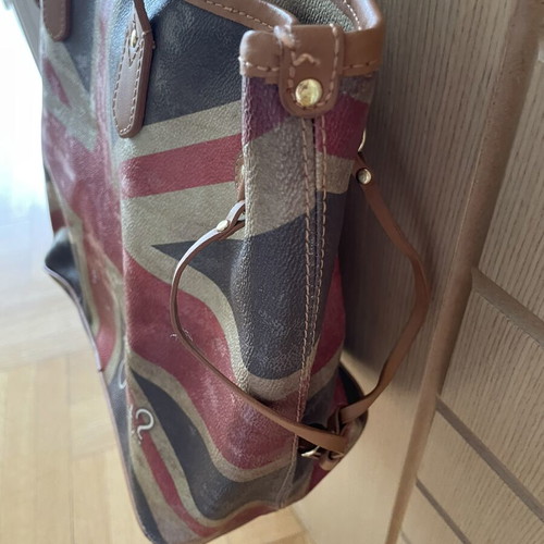 Y Not? Shoulder Shopping Bag used, blue and red