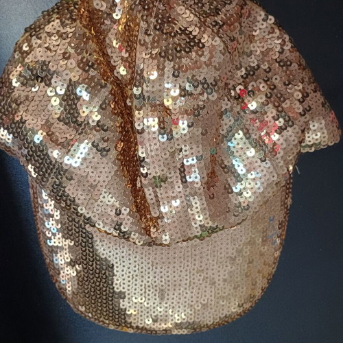 Women's hat with golden sequins new, one size