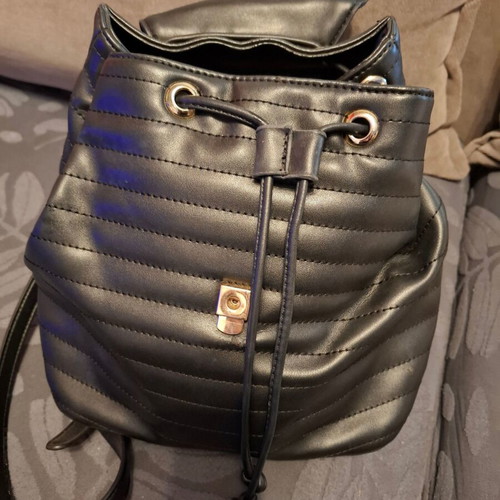 Valentino backpack used, black with gold clasp