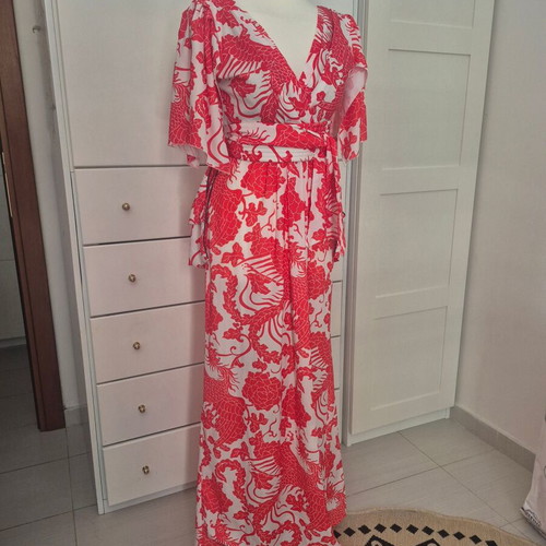 Karavan Japanese Dress like new, white and red, size S