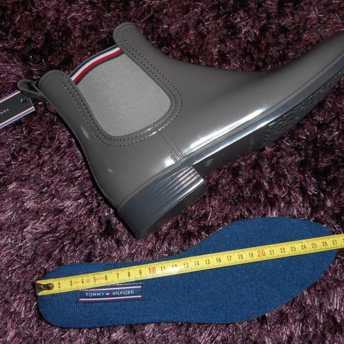 Tommy Hilfiger gray glossy rubber boots new, size 42, waterproof