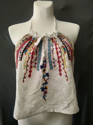 Boho топ с открити рамене с бродерия размер L като нов