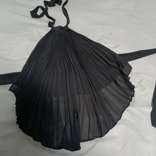 Veloudakis blouse tied at neck, like new, black, size M