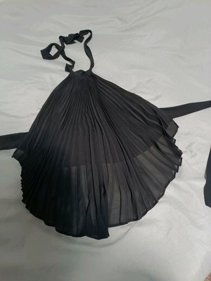 Veloudakis blouse tied at neck, like new, black, size M