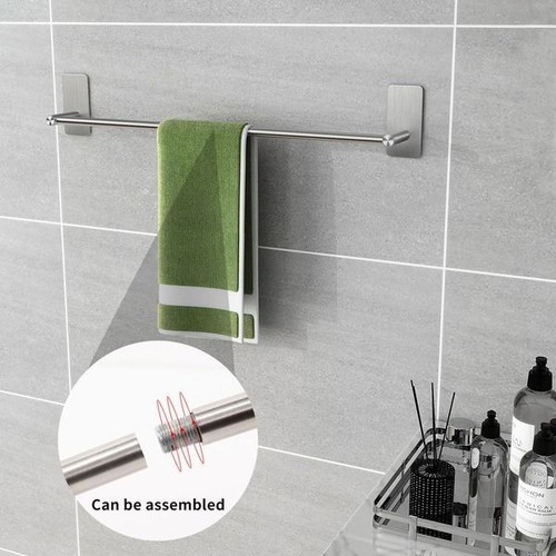 JS 55 cm self-adhesive stainless steel towel rack, no drilling