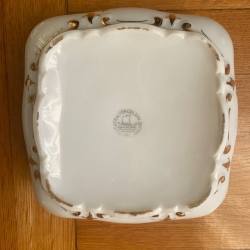 IOHPAP fountain dish used with Fragonard scene and gold finishes