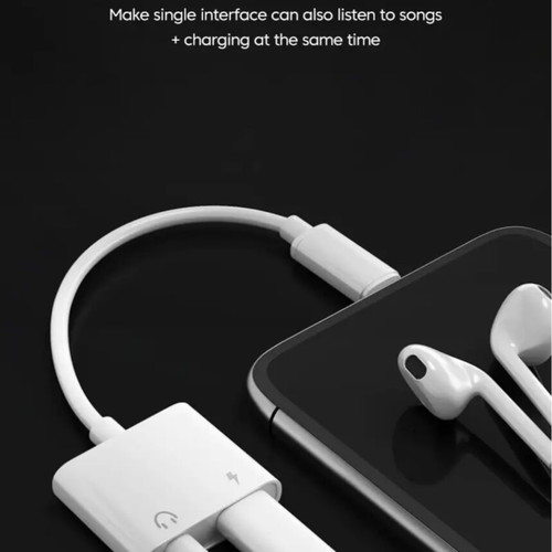 Lightning adapter for headphones 3.5mm and charging