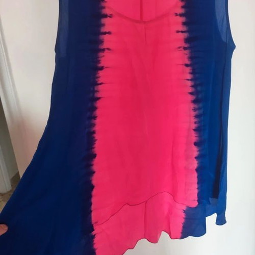 Sandro silk blouse pink and blue size S new