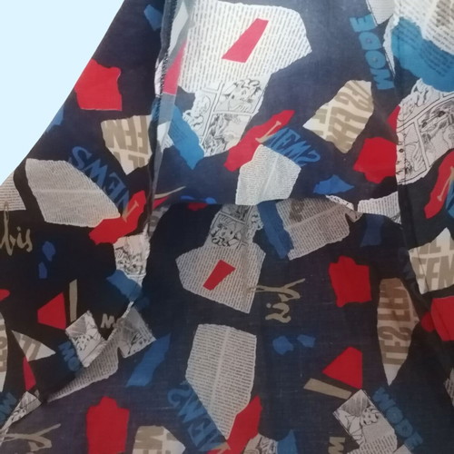 Pop-Art dress inspired by 60s, like new, colorful blue cotton