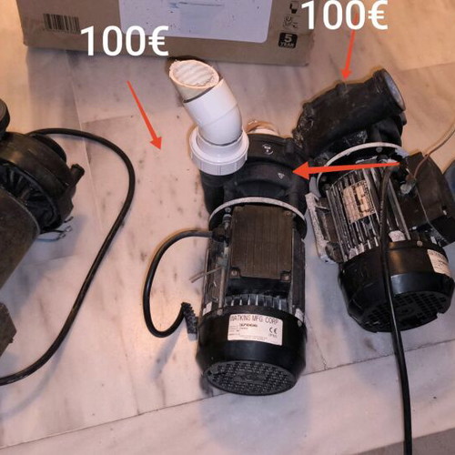 Spa pumps used WATKINS MFG 37066 and Pentax CAM100 water pump