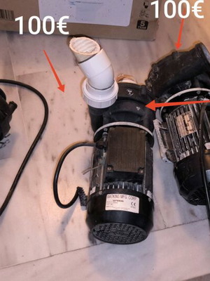 Spa pumps used WATKINS MFG 37066 and Pentax CAM100 water pump