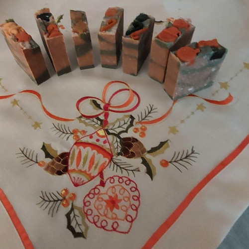 Handmade Christmas soap with natural oils and propolis