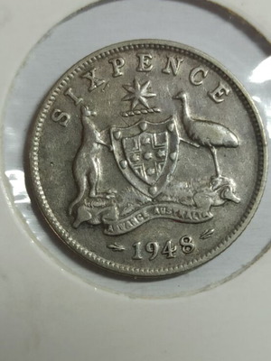 Αυστραλία Six Pence 1948 ασημένιο μεταχειρισμένο