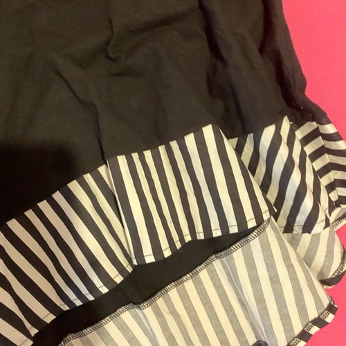 Blouse with striped ruffle
