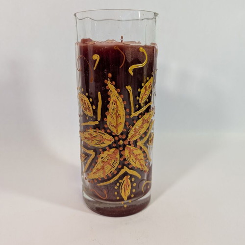 Large decorative candle used with enamel decoration 20x8cm